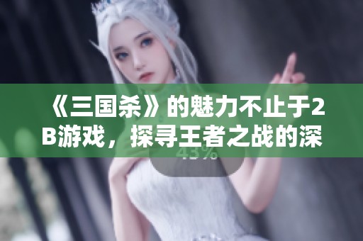 《三国杀》的魅力不止于2B游戏，探寻王者之战的深度与乐趣
