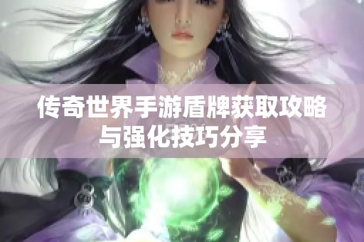传奇世界手游盾牌获取攻略与强化技巧分享