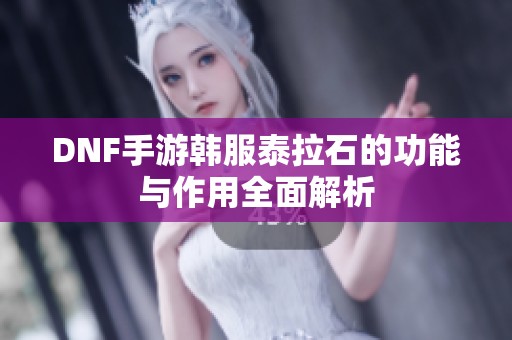 DNF手游韩服泰拉石的功能与作用全面解析