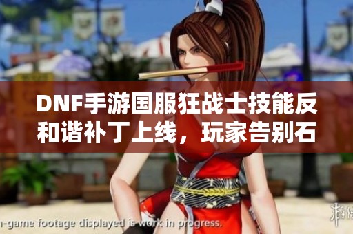 DNF手游国服狂战士技能反和谐补丁上线，玩家告别石油战士时代