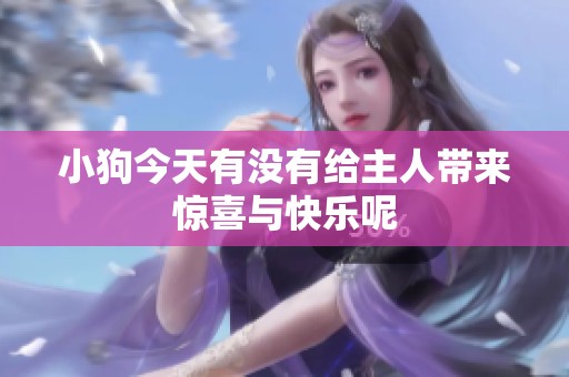 小狗今天有没有给主人带来惊喜与快乐呢