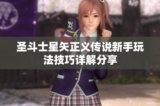 圣斗士星矢正义传说新手玩法技巧详解分享