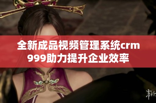 全新成品视频管理系统crm999助力提升企业效率