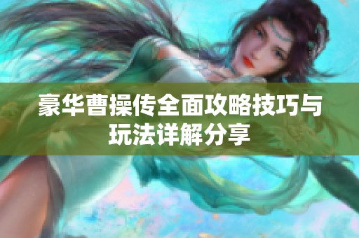 豪华曹操传全面攻略技巧与玩法详解分享