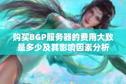 购买BGP服务器的费用大致是多少及其影响因素分析
