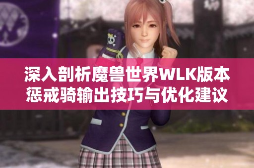 深入剖析魔兽世界WLK版本惩戒骑输出技巧与优化建议