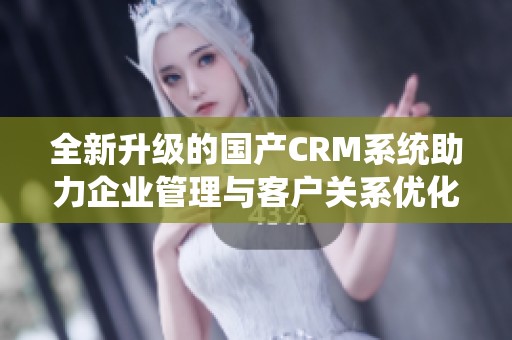 全新升级的国产CRM系统助力企业管理与客户关系优化