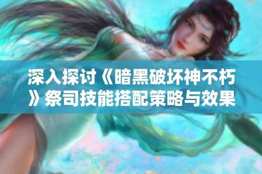 深入探讨《暗黑破坏神不朽》祭司技能搭配策略与效果分析