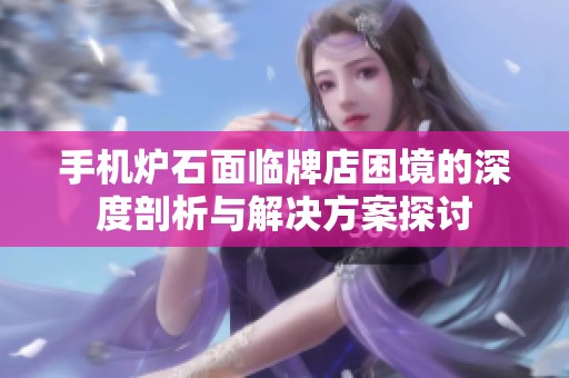手机炉石面临牌店困境的深度剖析与解决方案探讨