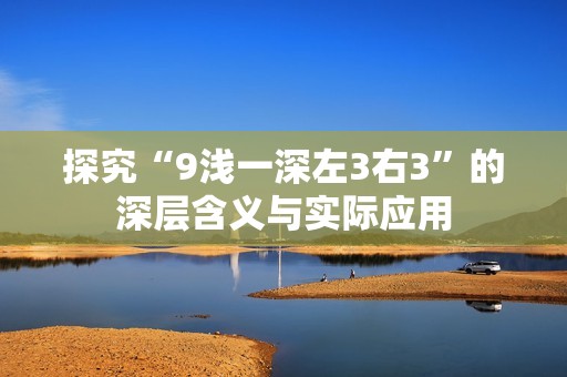 探究“9浅一深左3右3”的深层含义与实际应用