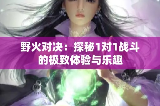 野火对决：探秘1对1战斗的极致体验与乐趣