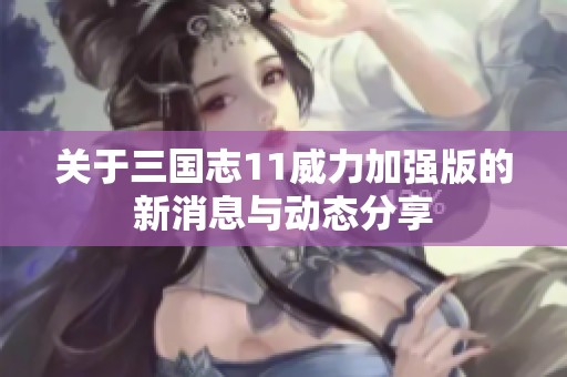 关于三国志11威力加强版的新消息与动态分享