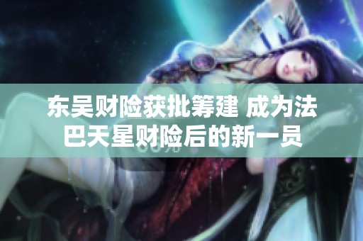 东吴财险获批筹建 成为法巴天星财险后的新一员