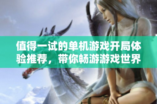 值得一试的单机游戏开局体验推荐，带你畅游游戏世界