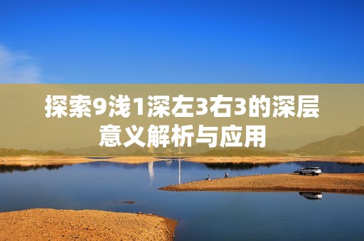探索9浅1深左3右3的深层意义解析与应用