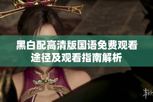 黑白配高清版国语免费观看途径及观看指南解析
