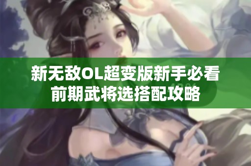 新无敌OL超变版新手必看前期武将选搭配攻略