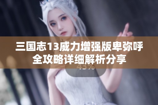 三国志13威力增强版卑弥呼全攻略详细解析分享