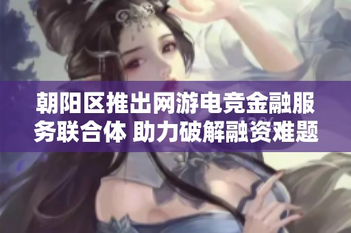 朝阳区推出网游电竞金融服务联合体 助力破解融资难题