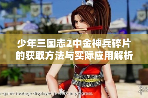 少年三国志2中金神兵碎片的获取方法与实际应用解析