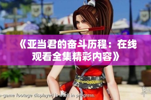 《亚当君的奋斗历程：在线观看全集精彩内容》