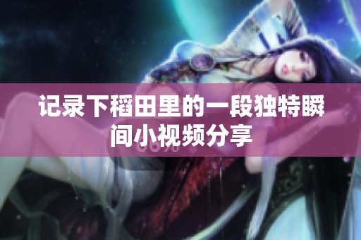 记录下稻田里的一段独特瞬间小视频分享