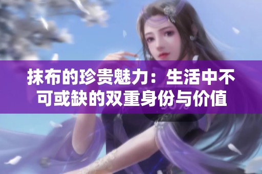 抹布的珍贵魅力：生活中不可或缺的双重身份与价值