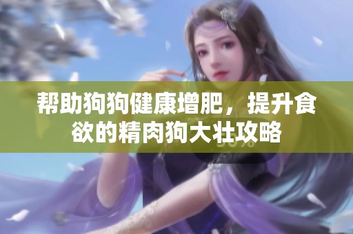 帮助狗狗健康增肥，提升食欲的精肉狗大壮攻略