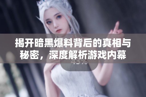 揭开暗黑爆料背后的真相与秘密，深度解析游戏内幕
