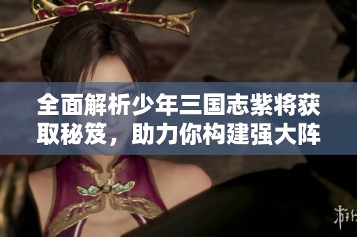 全面解析少年三国志紫将获取秘笈，助力你构建强大阵容攻略解析
