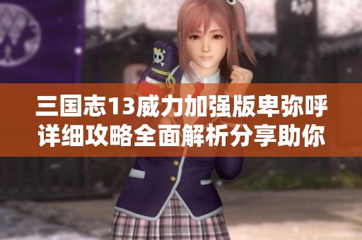 三国志13威力加强版卑弥呼详细攻略全面解析分享助你轻松游戏体验
