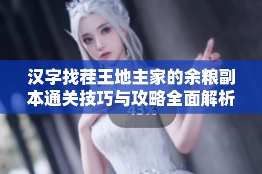 汉字找茬王地主家的余粮副本通关技巧与攻略全面解析帮助玩家高效完成挑战