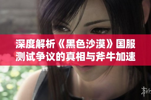 深度解析《黑色沙漠》国服测试争议的真相与斧牛加速器的角色揭秘