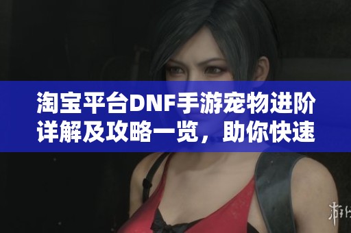 淘宝平台DNF手游宠物进阶详解及攻略一览，助你快速升级宠物装备