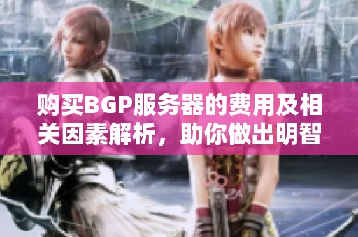 购买BGP服务器的费用及相关因素解析，助你做出明智选择