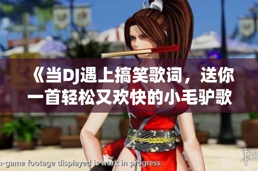 《当DJ遇上搞笑歌词，送你一首轻松又欢快的小毛驴歌曲》