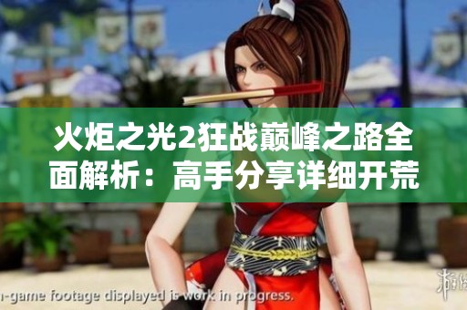 火炬之光2狂战巅峰之路全面解析：高手分享详细开荒攻略与金蟾宫经验技巧
