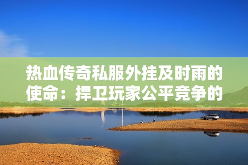 热血传奇私服外挂及时雨的使命：捍卫玩家公平竞争的守护者与游戏环境的卫士