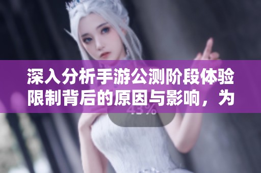 深入分析手游公测阶段体验限制背后的原因与影响，为什么部分游戏只在此阶段开放测试