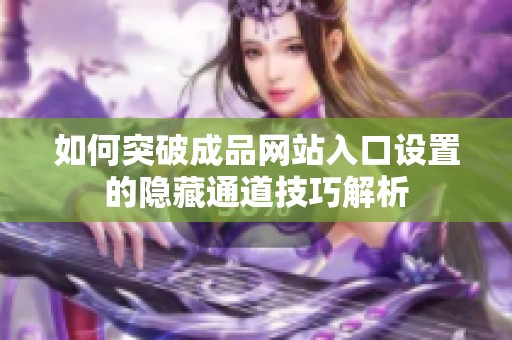 如何突破成品网站入口设置的隐藏通道技巧解析