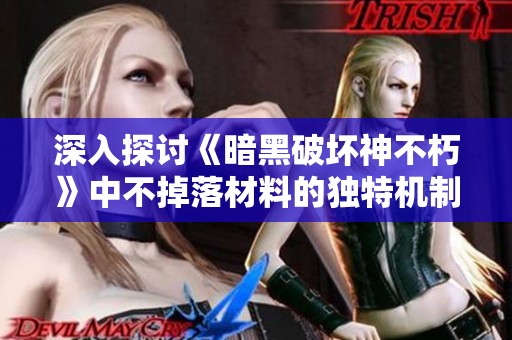 深入探讨《暗黑破坏神不朽》中不掉落材料的独特机制与宝贵意义