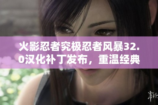 火影忍者究极忍者风暴32.0汉化补丁发布，重温经典忍者战斗体验再升级