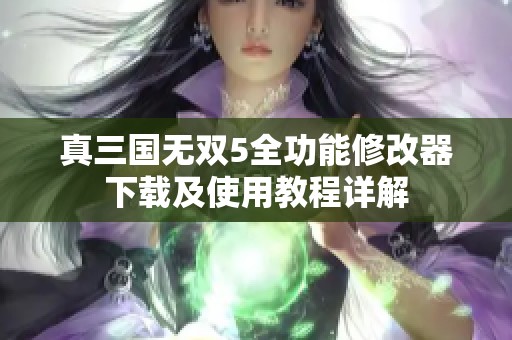 真三国无双5全功能修改器下载及使用教程详解