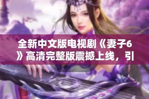 全新中文版电视剧《妻子6》高清完整版震撼上线，引发观众热议