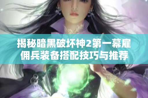 揭秘暗黑破坏神2第一幕雇佣兵装备搭配技巧与推荐