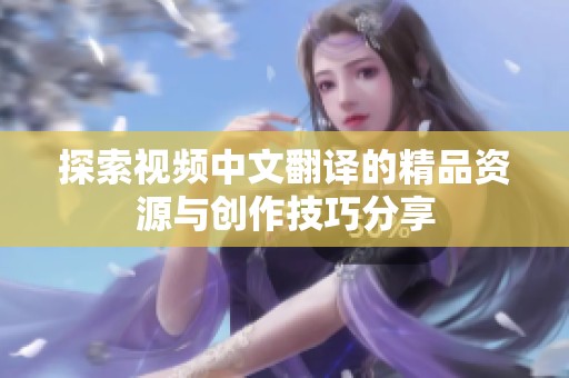 探索视频中文翻译的精品资源与创作技巧分享