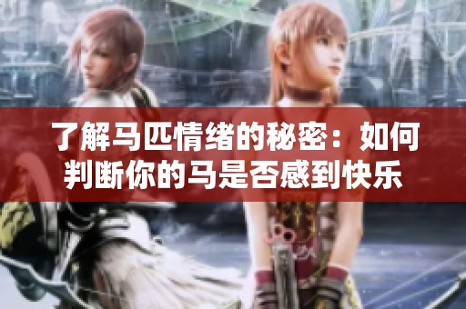 了解马匹情绪的秘密：如何判断你的马是否感到快乐