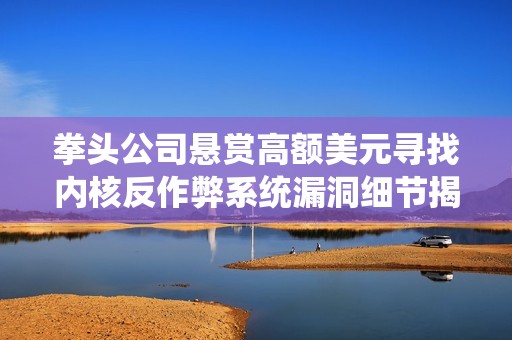 拳头公司悬赏高额美元寻找内核反作弊系统漏洞细节揭秘