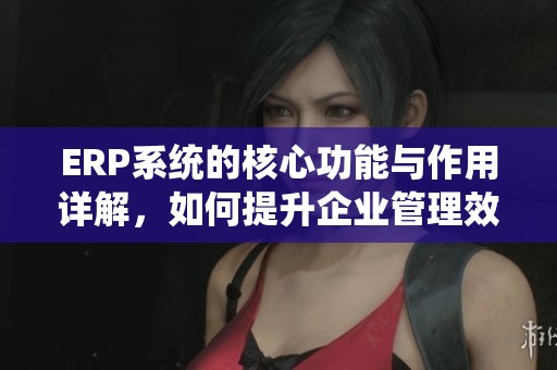 ERP系统的核心功能与作用详解,如何提升企业管理效率 ERP系统的核心功能与作用详解,如何提升企业管理效率