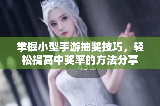 掌握小型手游抽奖技巧，轻松提高中奖率的方法分享